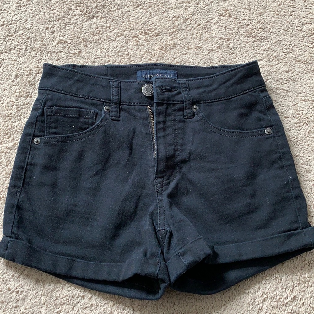 Black High Waisted MIDI Shorts